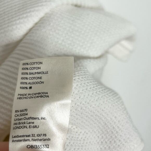 Free People We The Free Womens Asher Thermal Small White V Neck Oversized Slits - Picture 12 of 13